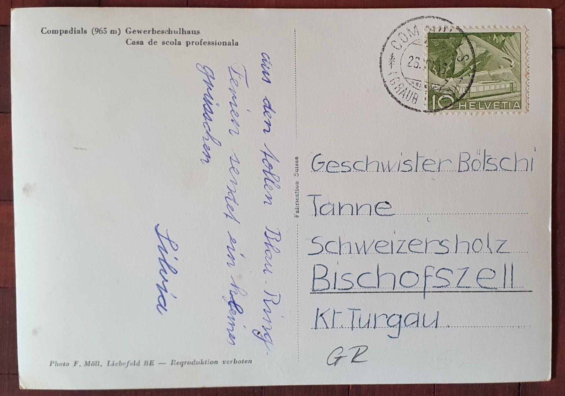 Cartoline postali: Compadials 1959 - Gewerbeschulhaus – Usato da Kreuzlingen venduto da Rschweiz1 1