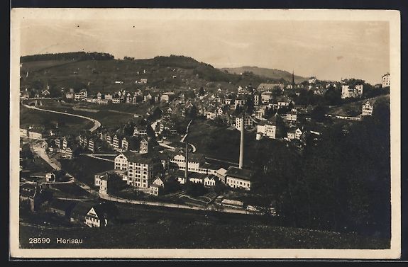 Cartoline postali: Herisau, Teilansicht mit Strassenpartie – Usato da Berlin venduto da bartko-reher