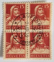 MA32) 173, Tell im 4-Block Zentrumstempel LAUFENBURG Kt. 50
