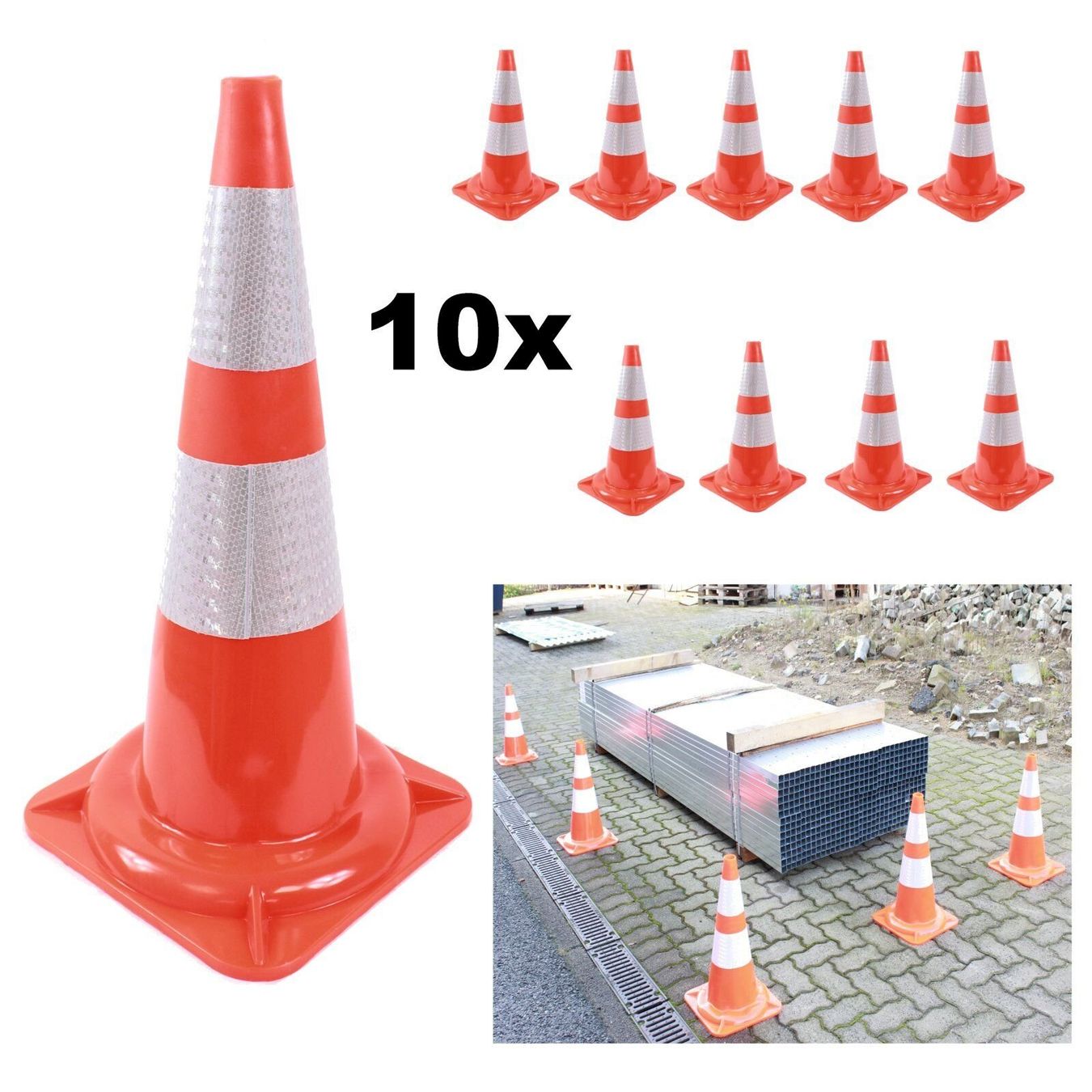 Alle Werkzeuge: 10x Pylonen Leitkegel – Neu und originalverpackt aus Bottighofen von zaap