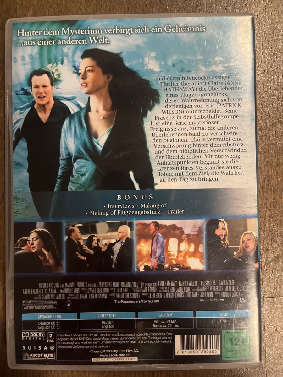 Tutti i DVDs: PASSENGERS DVD Thriller mit Anne Hathaway – Usato da Glarus venduto da Greenday 1