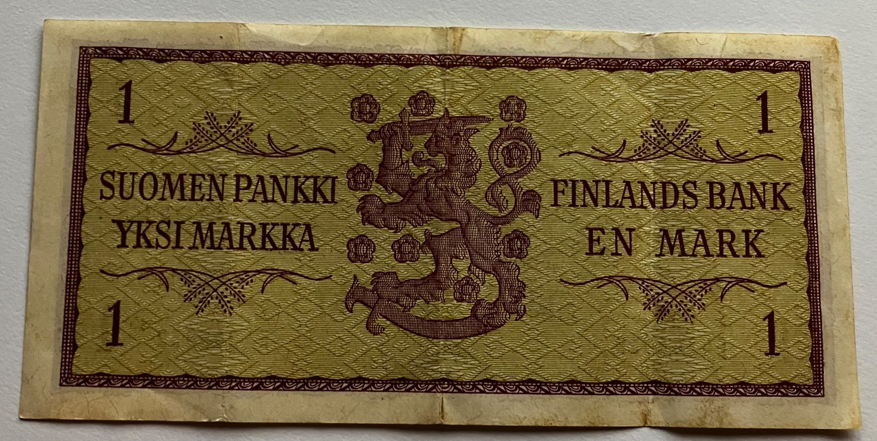 Banknoten: Finnland 1 Markka 1963 – Gebraucht aus Algetshausen von Carrhard 1