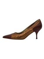 Prada Sequin Pointed Toe Pump EU 36.5 Braun