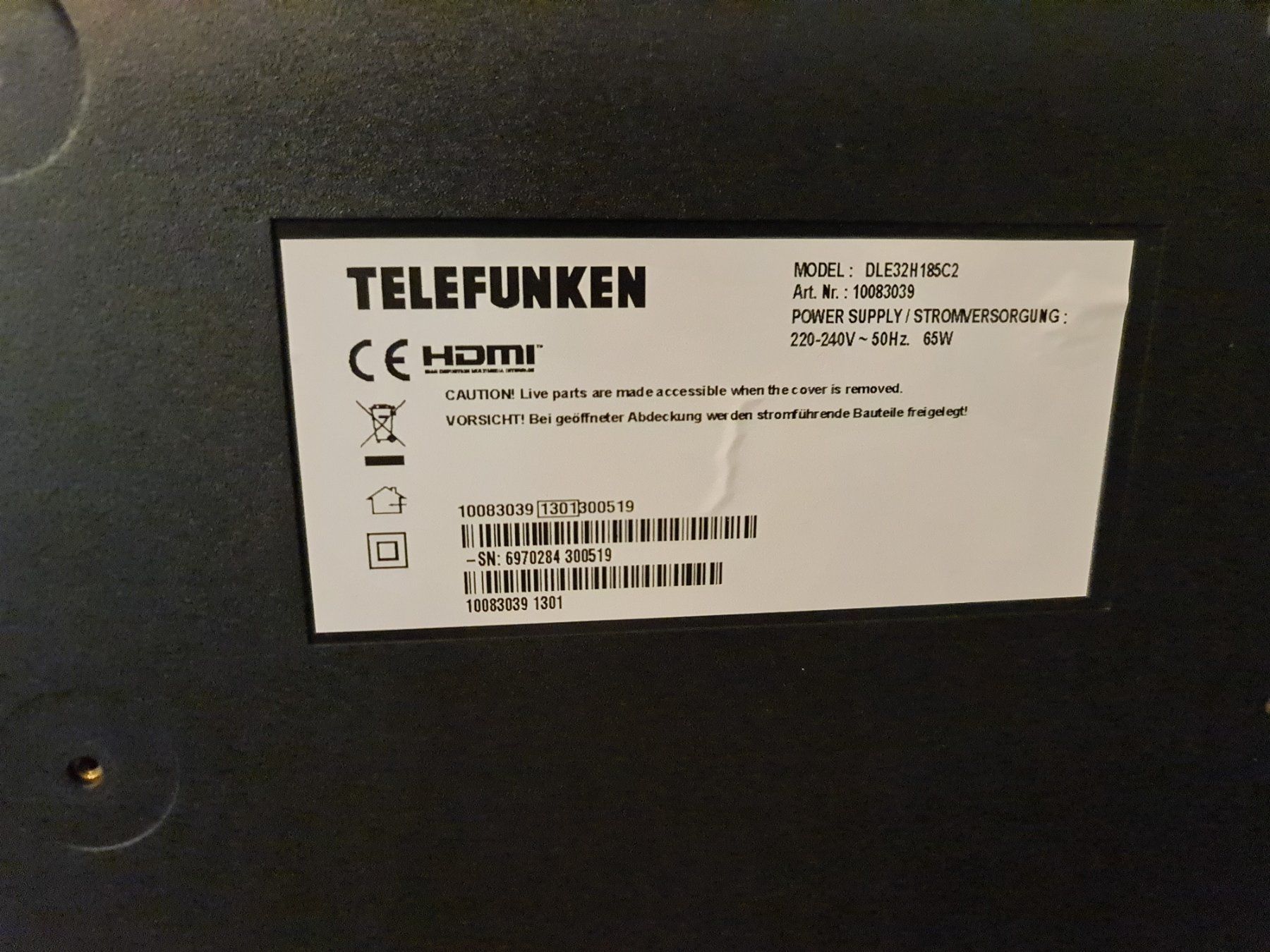 Telefunken Appareils TV: Fernseher Telefunken DLE32H185C2 – D'occasion à Luzern par adbaen 1