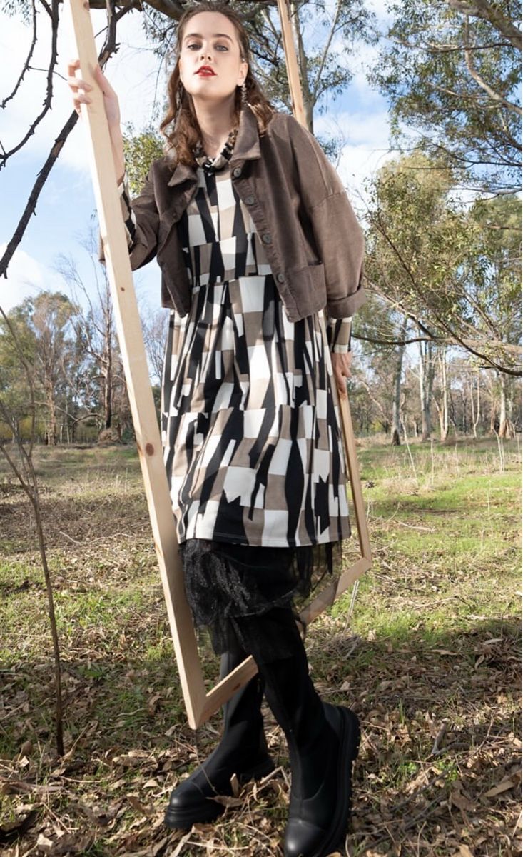Luukaa Vestiti: Robe LUUKAA à motifs géométriques, taille 2, élégante! – Nuovo e nell'imballaggio originale da Morges venduto da sandy069 7