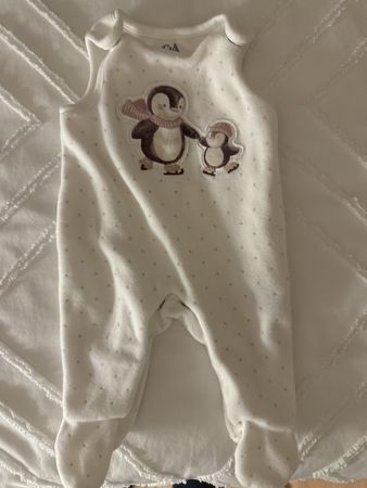 Süsser Winter Baby Body Pinguin Gr. 50/56
