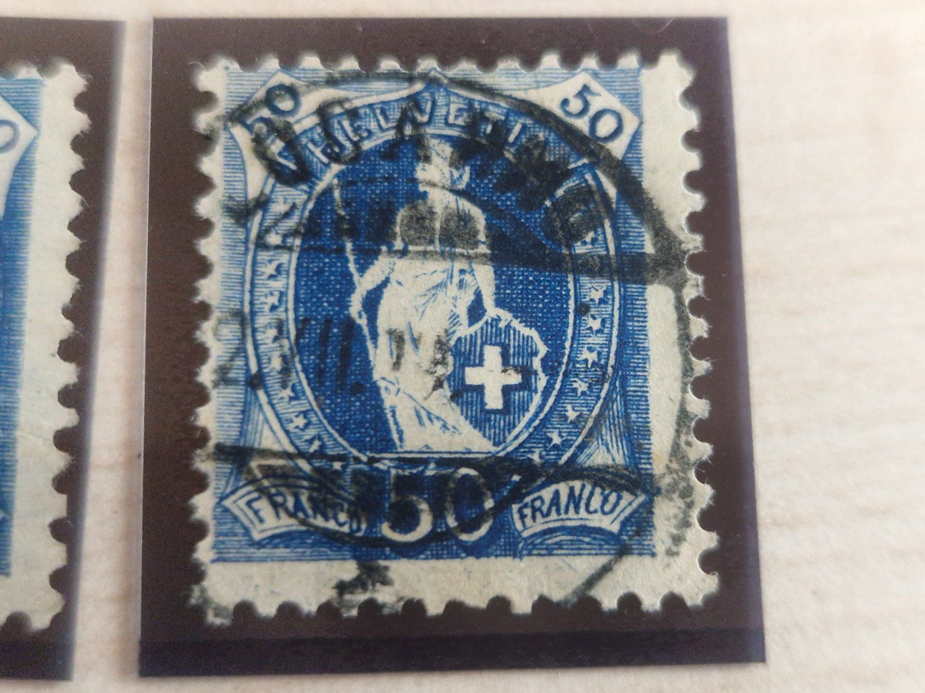 Tutti i francobolli: Stehende 70D, 3 St., unterschiedliche Plattenfehler, TOP – Usato da Burgdorf venduto da Glossy01 3