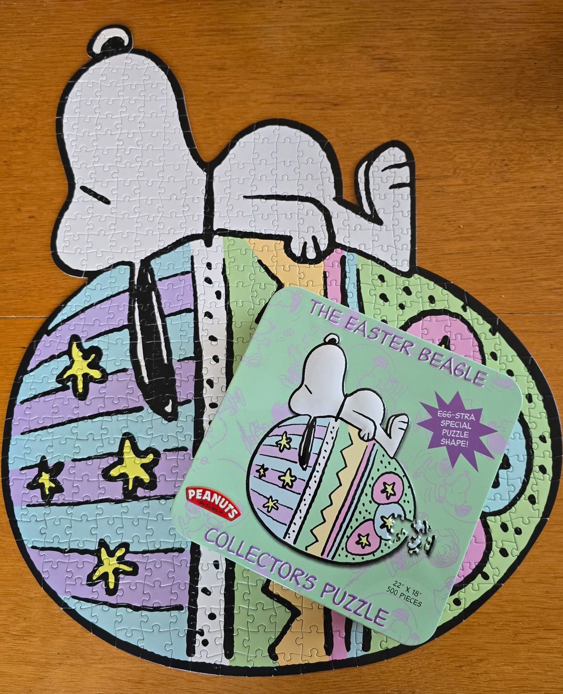 Puzzle: Puzzle Snoopy,  Ei-Form,  Blechdose – Usato da Rheinau venduto da MakalekaAloha 7