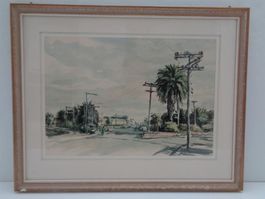 Aquarell Strassenpartie Südamerika50erJ.