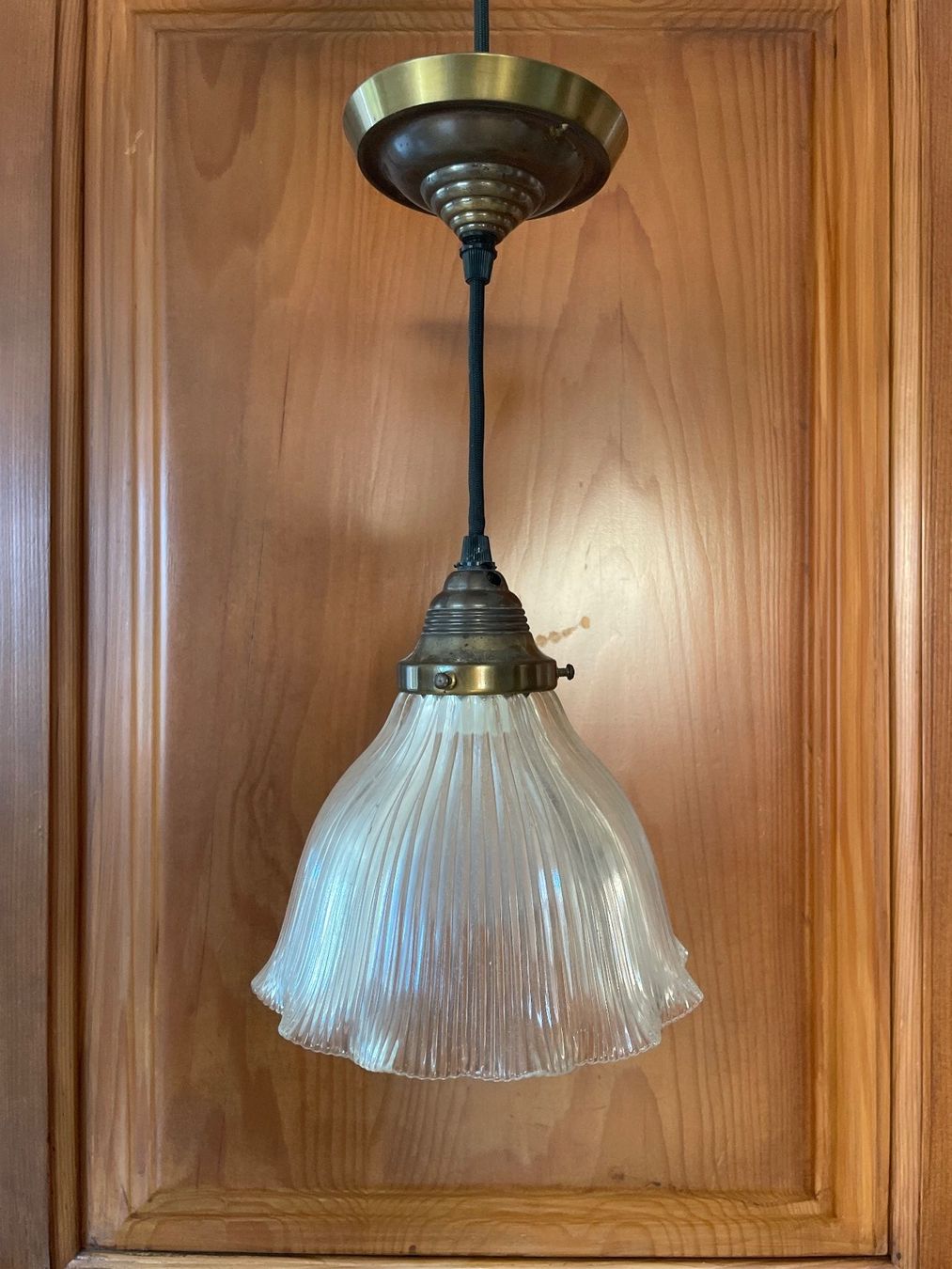 Kronleuchter & Deckenlampen: Antike Deckenlampe Messing & Glas – Gebraucht aus Zürich von maroccm