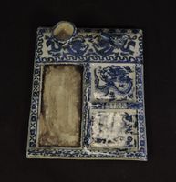 Asiatische Schreibplatte Porzellan, China Kaligraphie