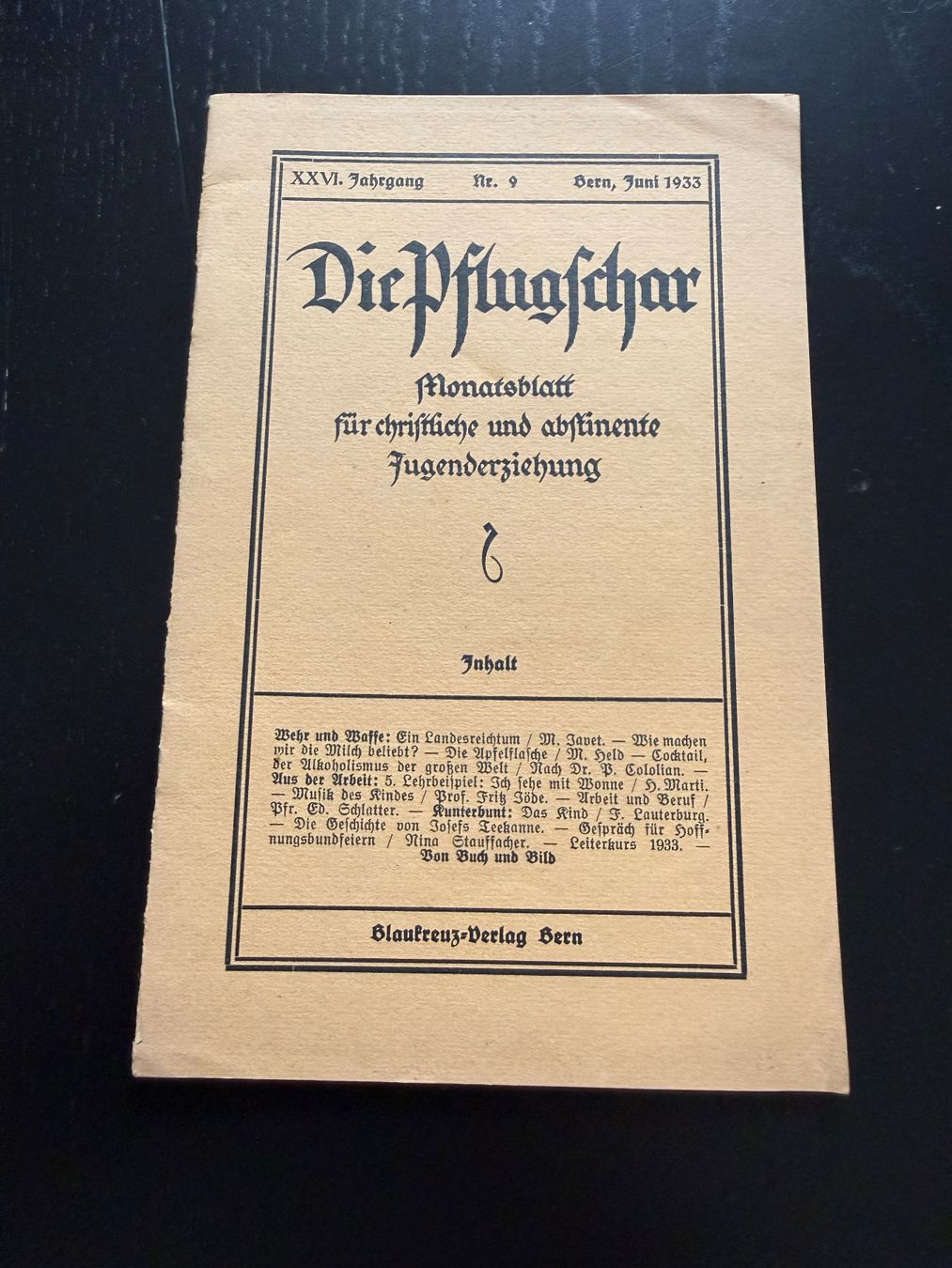 Riviste & Magazine: Monatsblatt Die Pflugschar Juni 1933 Nr 9 – Usato da Erstfeld venduto da Mario_boe0