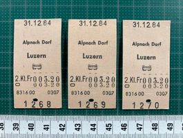 Alpnach Dorf - Luzern, Silvester 1984, Nr. 1268 - 1270