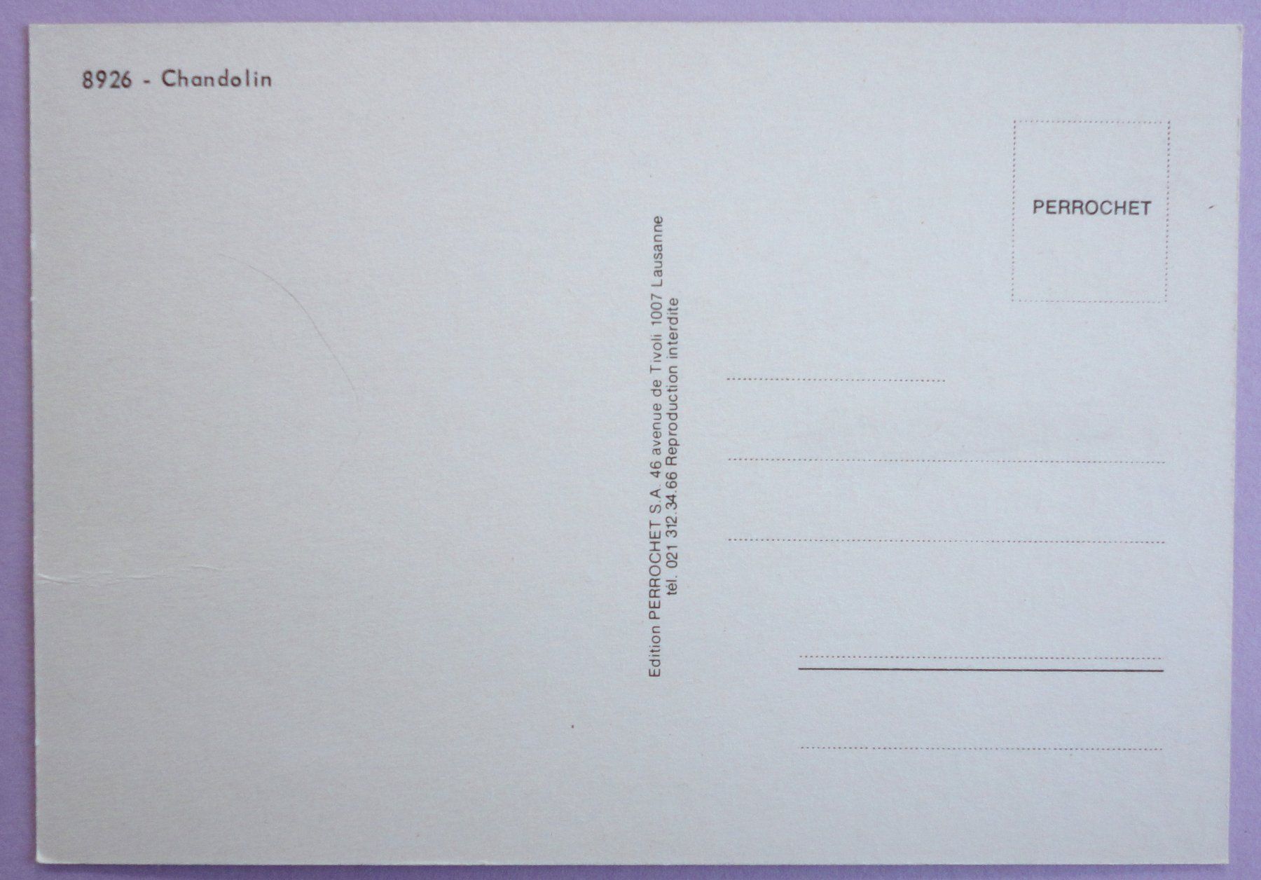 Cartoline postali: Chandolin – Usato da Fétigny venduto da Billy2miny 1