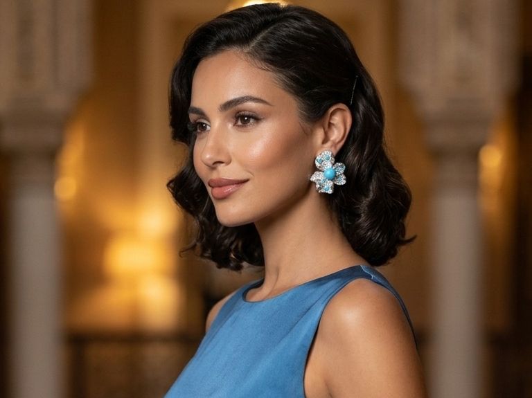 Orecchini pendenti & Orecchini a lobo: Boucles d’oreilles Fleur de Bleuet – Nuovo e nell'imballaggio originale da St-Maurice venduto da Sandrinette123 1