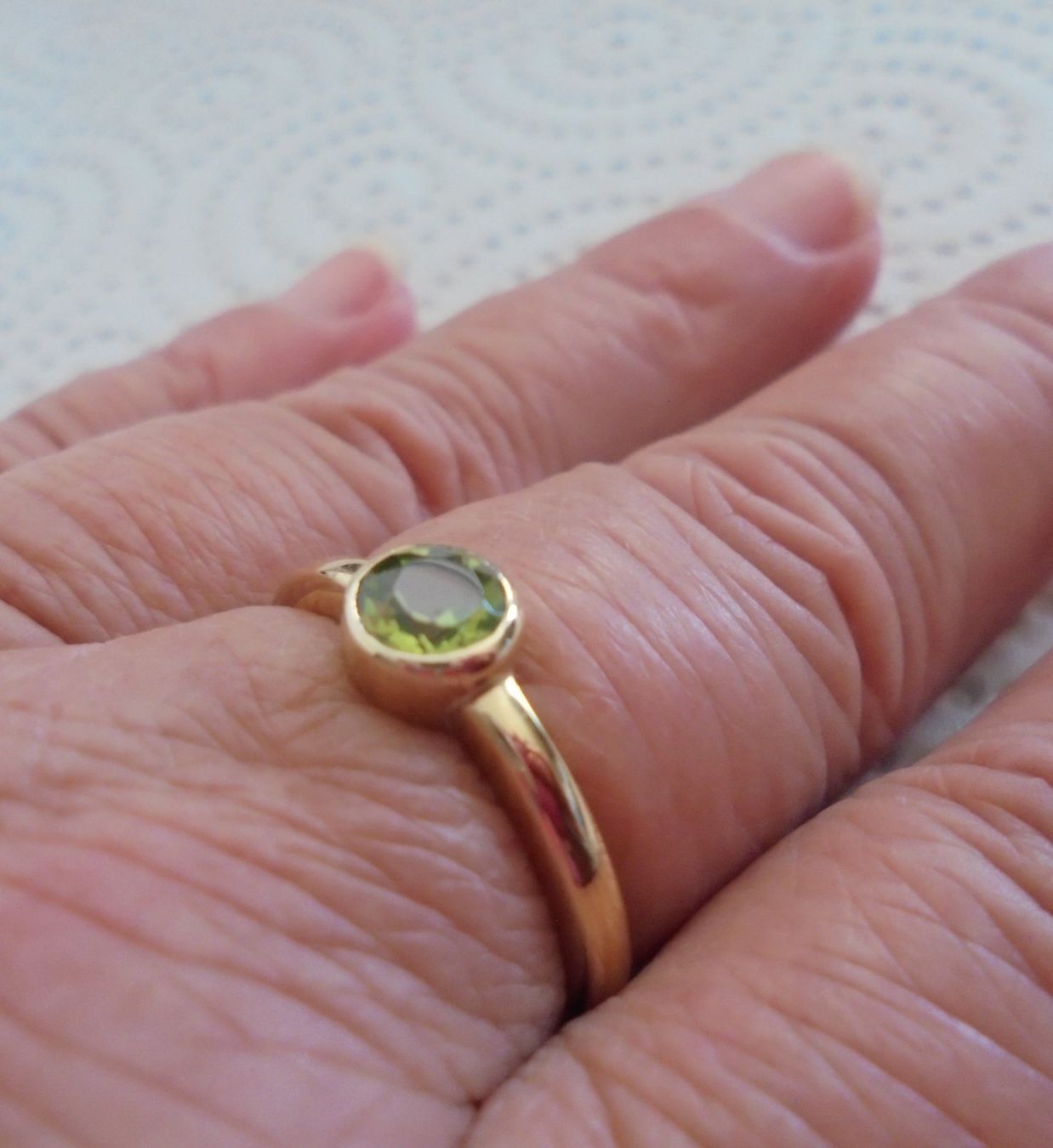 Anelli: Echtschmuck: Peridot-Silberring, vergoldet / 56 – Nuovo (secondo la descrizione) da Zuchwil venduto da maumauchi 9