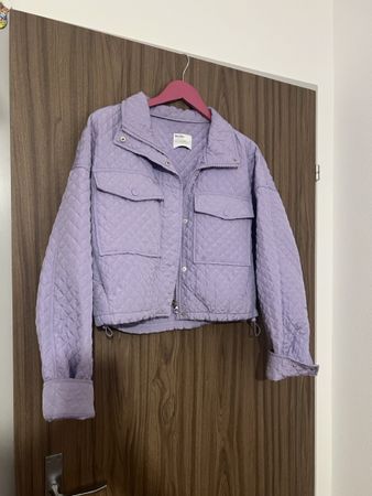 Lila Cropped-Jacke