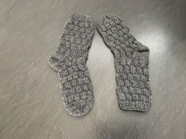 Handgestrickte Socken grau Gr.37 Fusslänge 18 cm