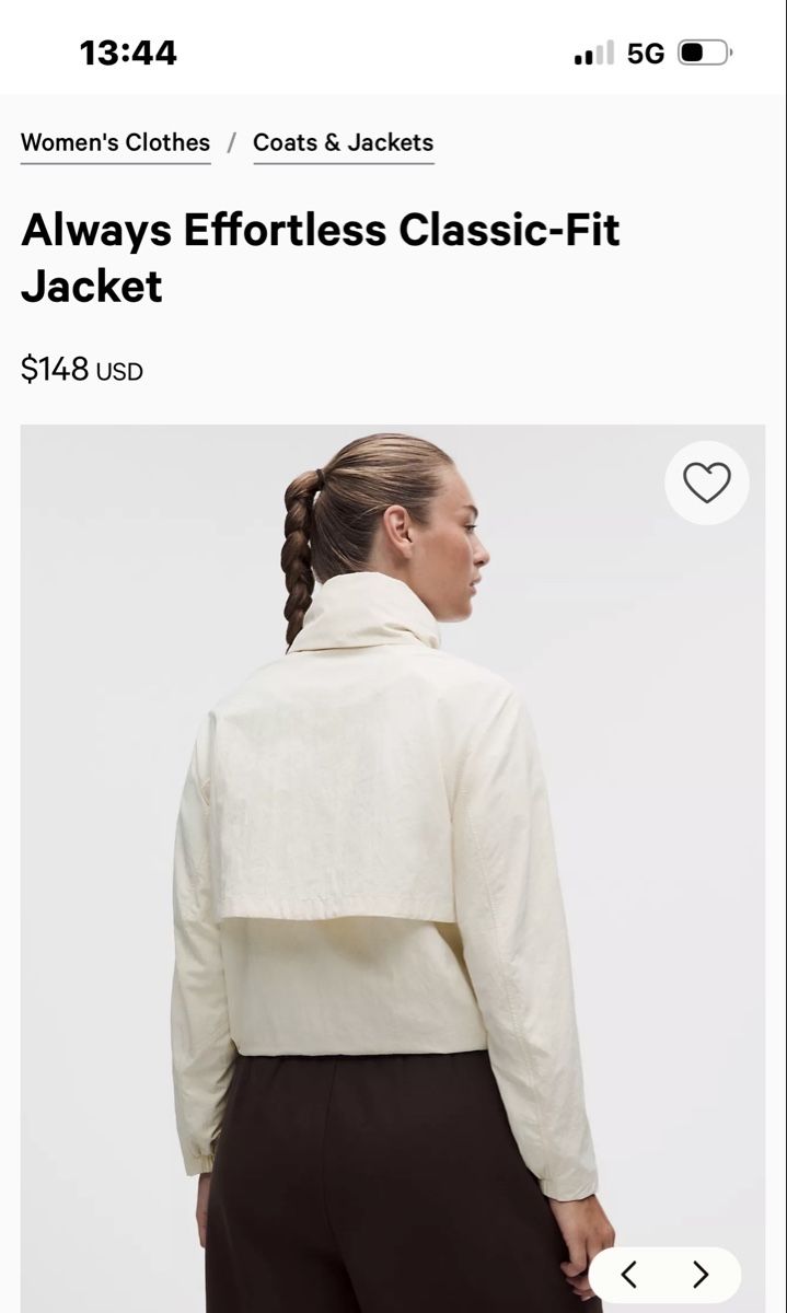 Lululemon Giacche: Lululemon Always Effortless Jacket off-white Grösse 8 – Usato da Nyon venduto da Jpraams 1