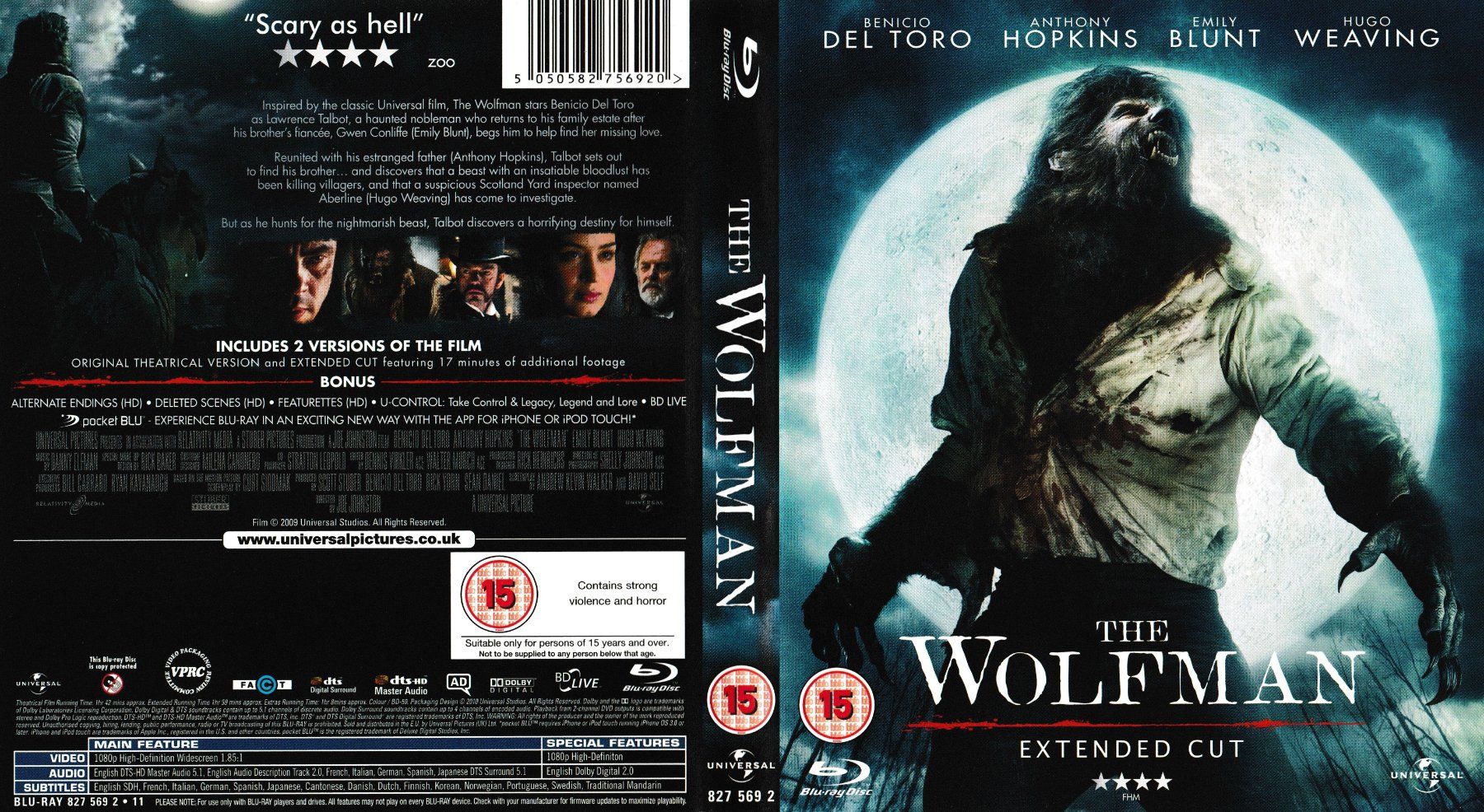 Tutti i DVDs: Blu-Ray - The Wolfman (Extended Cut) - (ENG) – Usato da Langnau am Albis venduto da MediaRescuerKeLoX