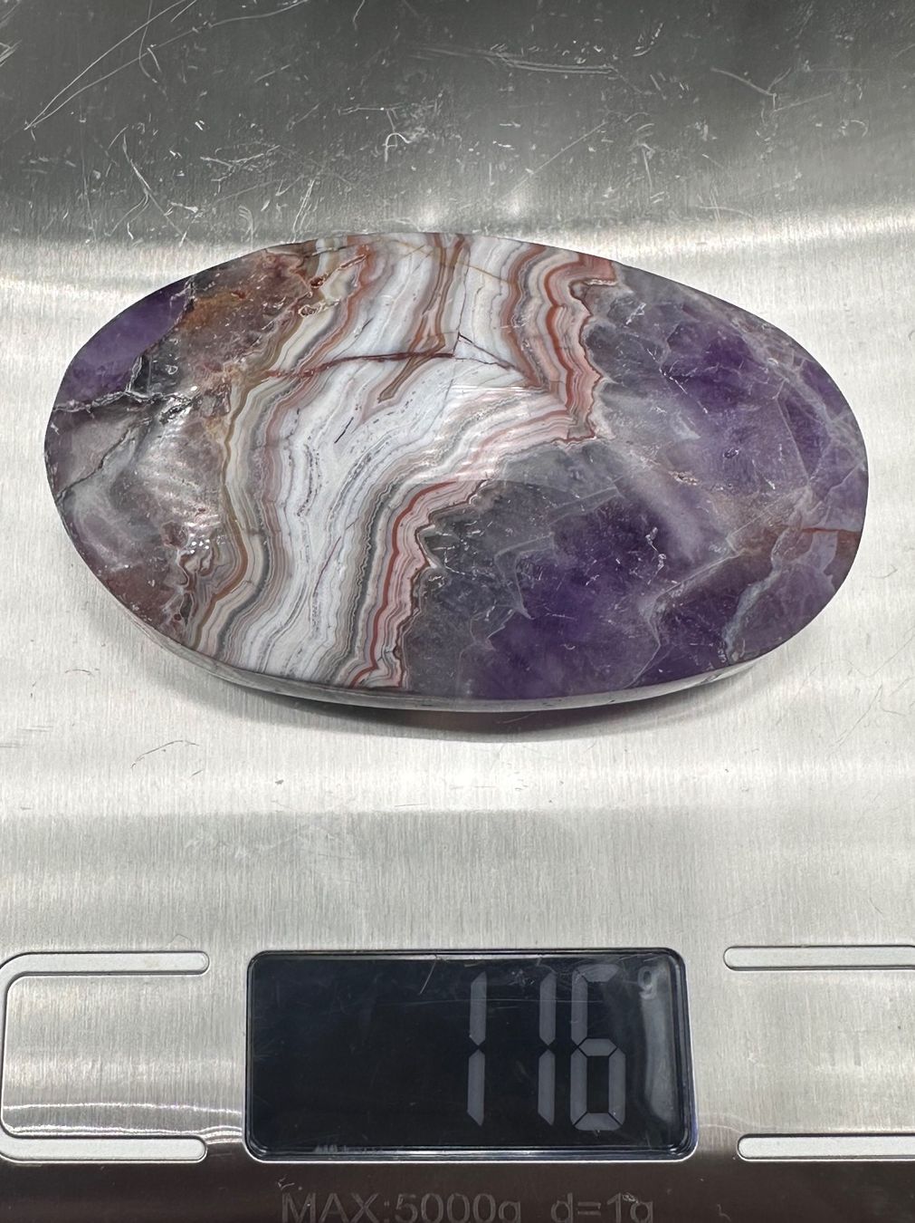 Minerali & Pietre curative: Amethyst mit Achat Handschmeichler Heilstein – Nuovo e nell'imballaggio originale da Männedorf venduto da Handschmeichler 5