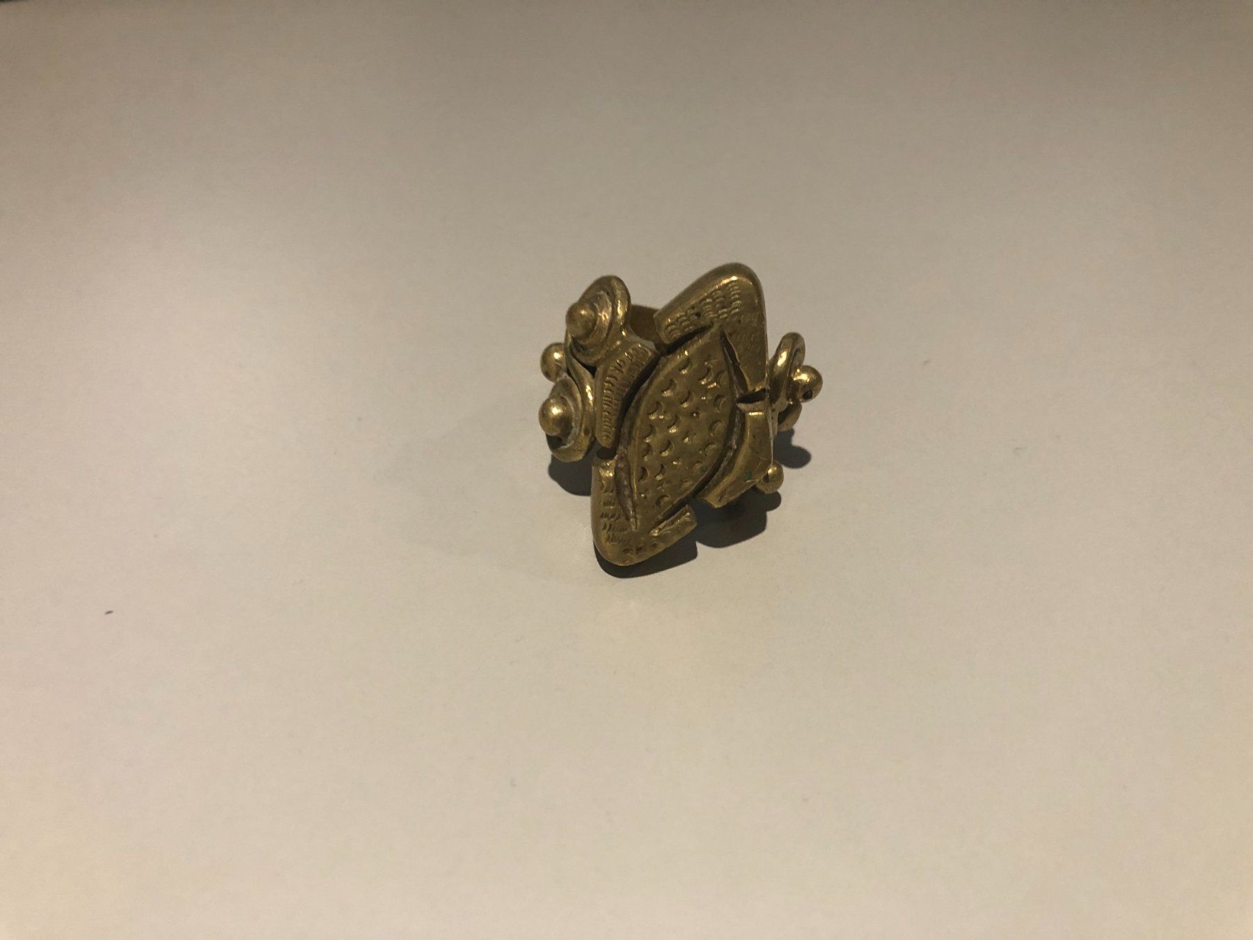 Anelli: Messing Ring Vintage Statement Goldfarben – Usato da Wängi venduto da Argon180