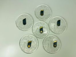 6er Set WALTHER GLAS Untersetzer – Original "Siebenstern"