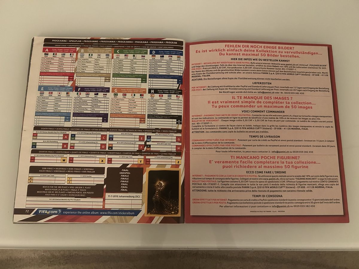 Panini Album: Panini Album wm 2010 komplett – Nuovo (secondo la descrizione) da Binningen venduto da Flagello 7