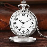 Taschenuhr + Kette silberfarbig mit.Clip