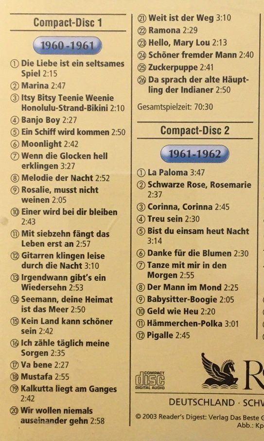 CDs: Schlagerchronik 1960 - 1964 – Gebraucht aus Grüningen von azulmarron 1