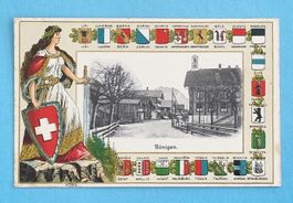 Bönigen - Dorfansicht - Helvetia mit Wappen
