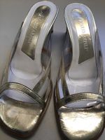 SANDALEN MARIO ARPILI TRANSPARENT/GOLD, GR. 37
