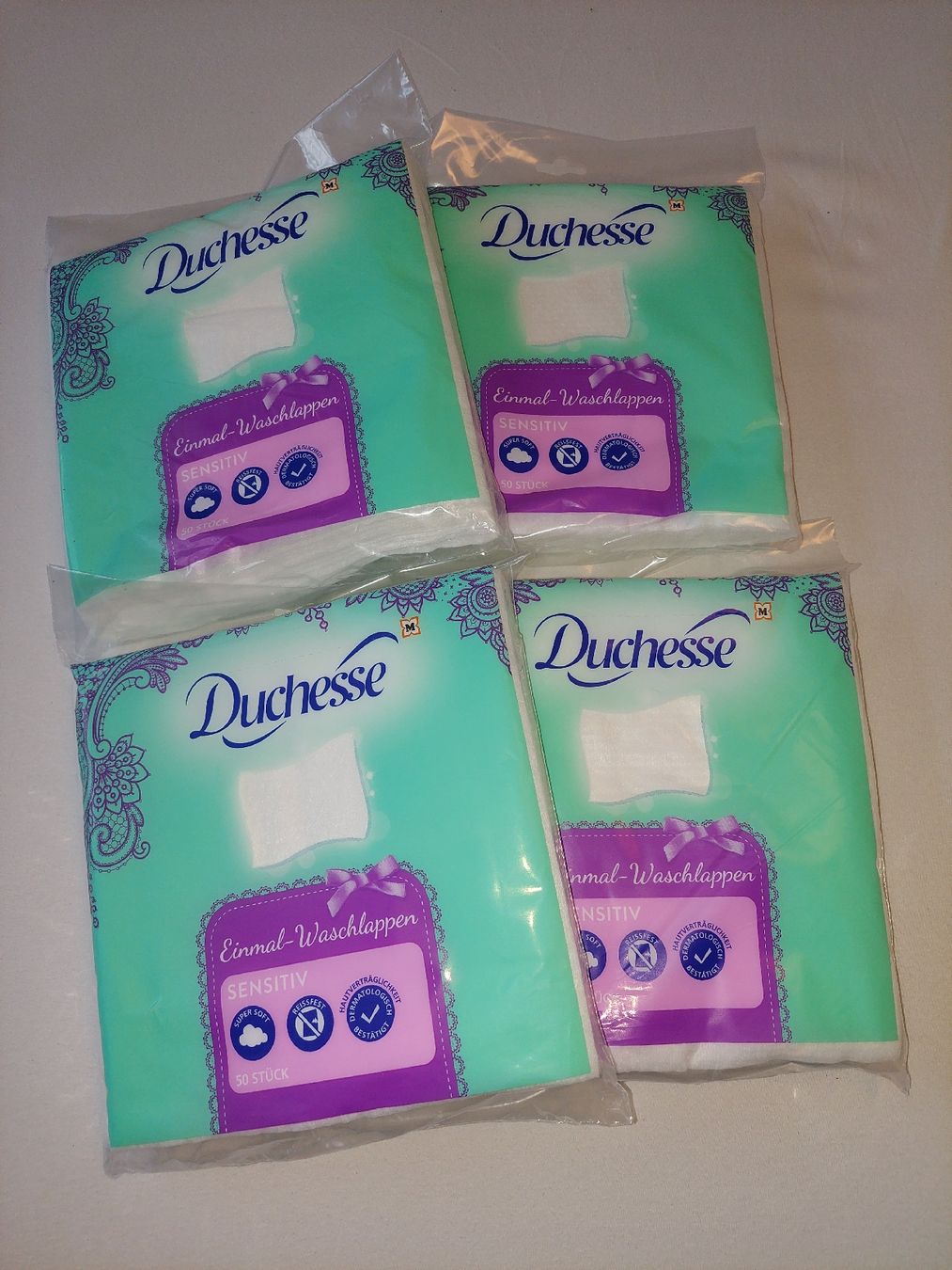 Altro per la cura del corpo: Duchesse Sensitive Einmal-Waschlappen 4x50 Stk. – Nuovo e nell'imballaggio originale da Rudolfingen venduto da T.Mueller