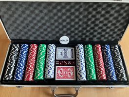 POKER RANGE Pokerkoffer 500 schwere Chips