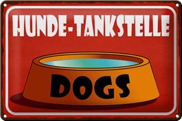 Blechschild-HUNDE-TANKSTELLE-DOGS