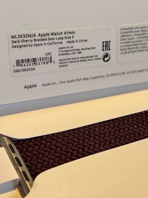 Apple Smartwatch: Braided solo loop `Dark Cherry` apple watch armband – Usato da Wetzikon ZH venduto da kiwiboy27