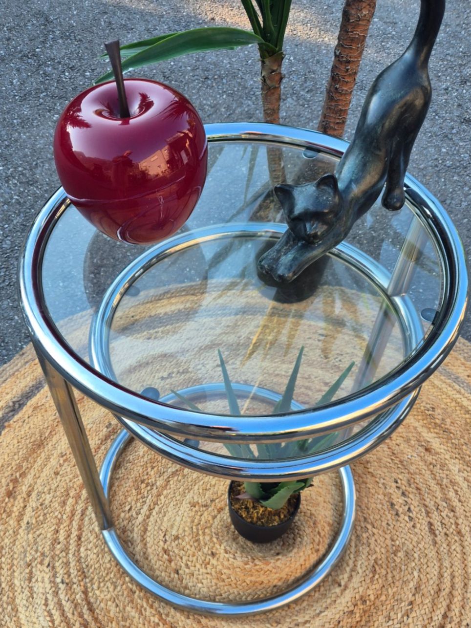 Tavoli: Table d appoint,  table de nuit métal plateaux verre – Usato da Fully venduto da tameab 1