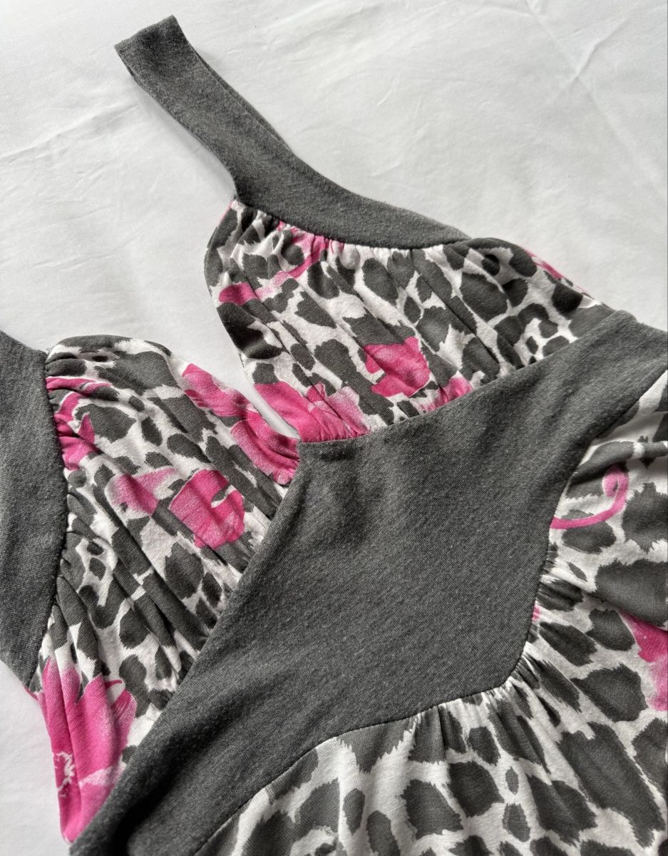 Vestiti: Jersey Maxikleid grau/pink gemustert Gr. M – Usato da St. Gallen venduto da Hubita 1