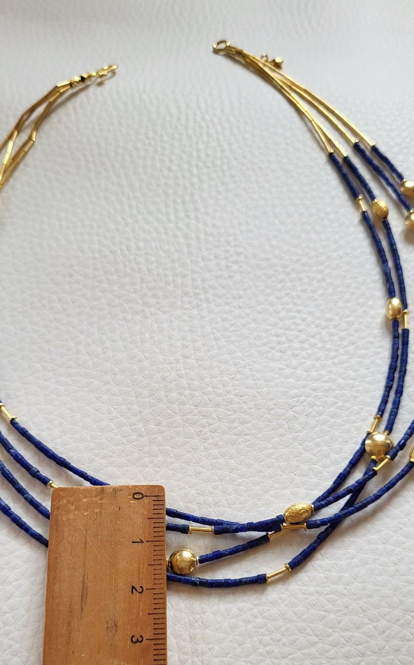 Catenine: 585 Gold Collier Mit Lapizlazuli – Usato da Wald ZH venduto da Dasilver