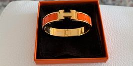 Hermès Armreif Clic H, in Farbe Hermès Orange, neu