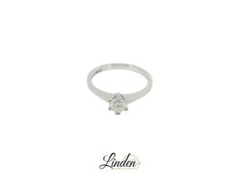 18K Weissgold - 750 Ring 2.9gr mit 0.37ct Diamant