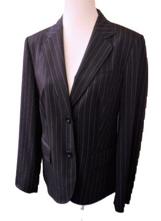 Gr. 40 BETTY BARCLAY Blazer SCHWARZ mit NADELSTREIFEN sMasse