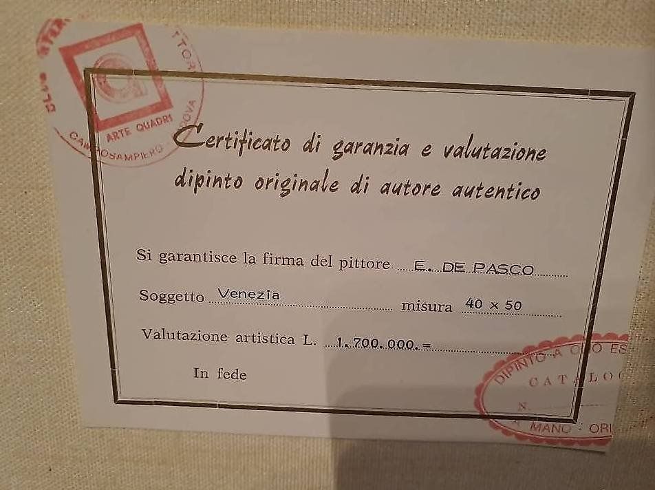 Dipinti: Elio De Pasco "Venezia" | Dipinto Originale con Certificato – Usato da Massagno venduto da alessandro041 3