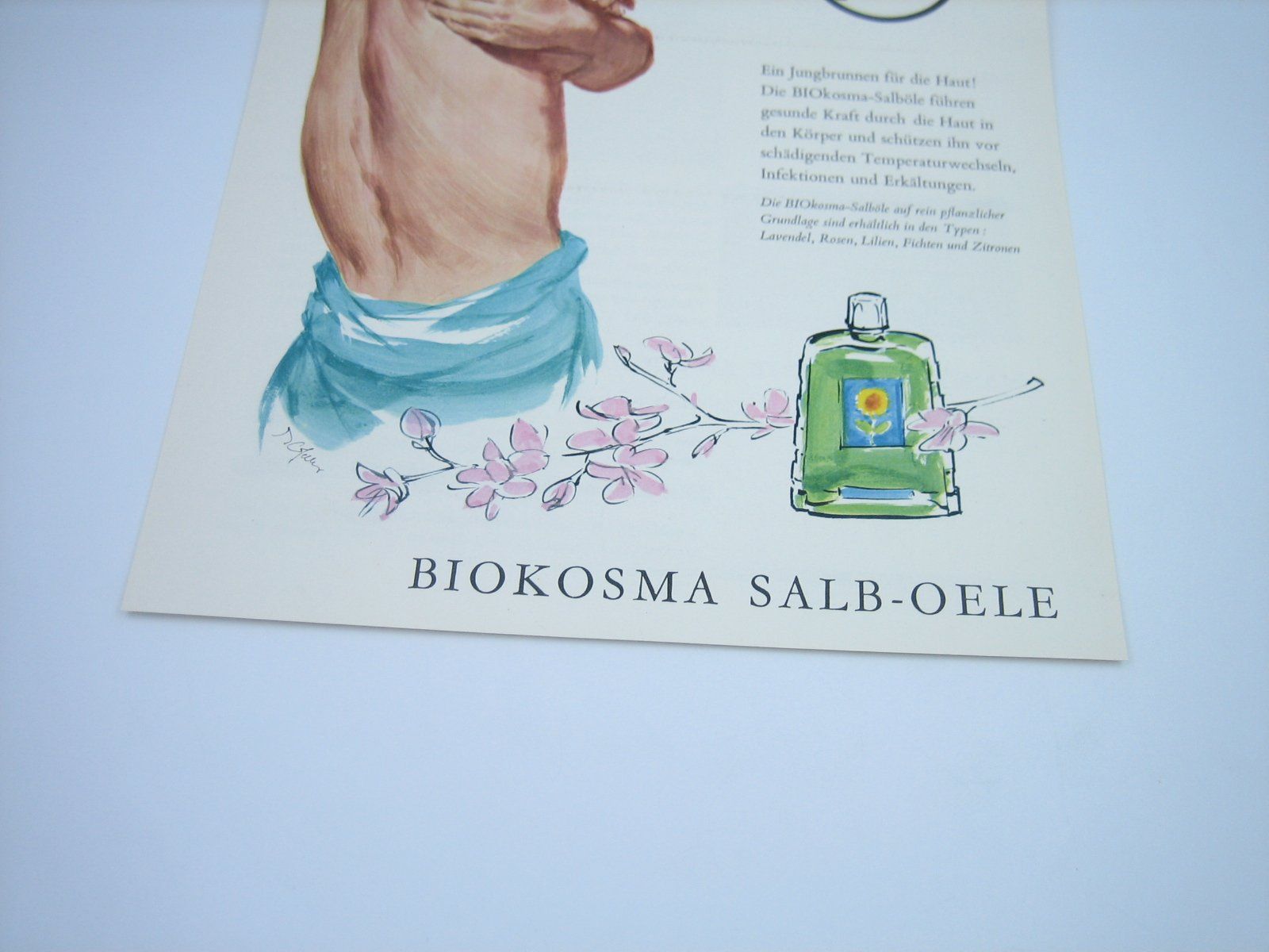 Foto & Immagini: Bio Kosma Salb-Oele altes Werbeblatt – Usato da Zürich venduto da Tomi118 1