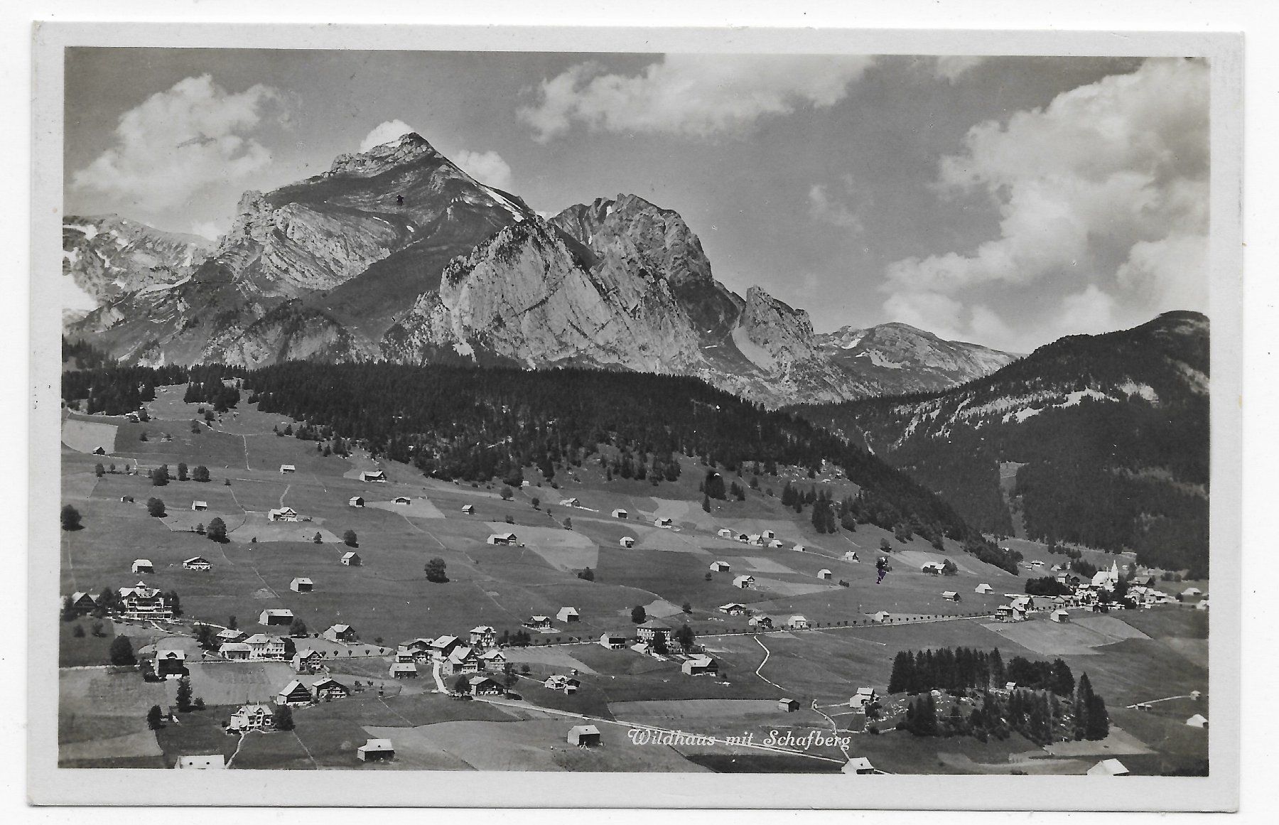 Cartoline postali: Wildhaus mit Schafberg – Usato da Hefenhofen venduto da Richsalz