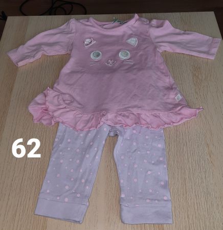 Baby-Kleiderset Gr. 62 mit Katzenmotiv für Mädchen