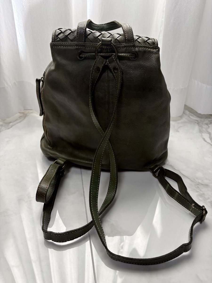 Zaini: Olivgrüner Lederrucksack  – Usato da Estavayer-le-Lac venduto da Mimmy02 2