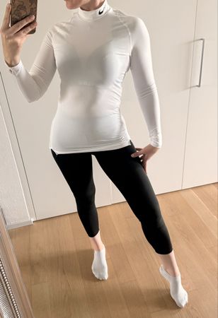 Nike Pro Langarmshirt Weiss Gr. S longsleeve sport gym fit