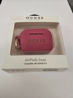 étui silicone rose fushia guess pour apple airpods pro