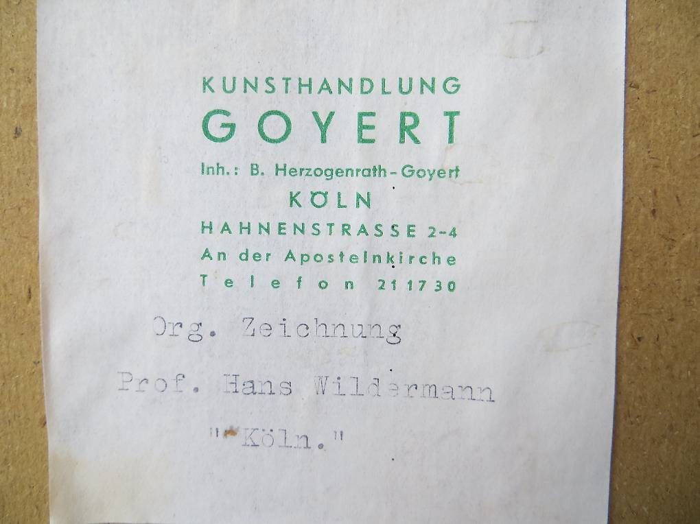 Dipinti: Prof. Hans Wildermann, Org. Zeichnung "Köln" – Usato da Allenwinden venduto da Elbruba 2